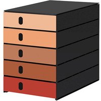 styro Schubladenbox styroval pro Emotions Herbst  orange, braun, rot 14-8000.HE, DIN C4 mit 5 Schubladen von styro