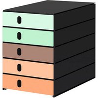 styro Schubladenbox styroval pro Emotions Mediterran grün, braun, orange 14-8000.ME, DIN C4 mit 5 Schubladen styro Schubladenbox styroval pro Emotions Mediterran grün, braun, orange 14-8000.ME, DIN C4 mit 5 Schubladen von styro