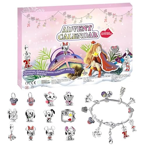 Weihnachts Adventskalender Armband 2025 für Mädchen, 24 Tage Weihnachts Countdown Kalender, DIY Cartoon Anime Figuren Schmuckherstellungsset, kreatives Geschenk für Tochter, Nichte Weihnachts Adventskalender Armband 2025 für Mädchen, 24 Tage Weihnachts Countdown Kalender, DIY Cartoon Anime Figuren Schmuckherstellungsset, kreatives Geschenk für Tochter, Nichte von sudatong