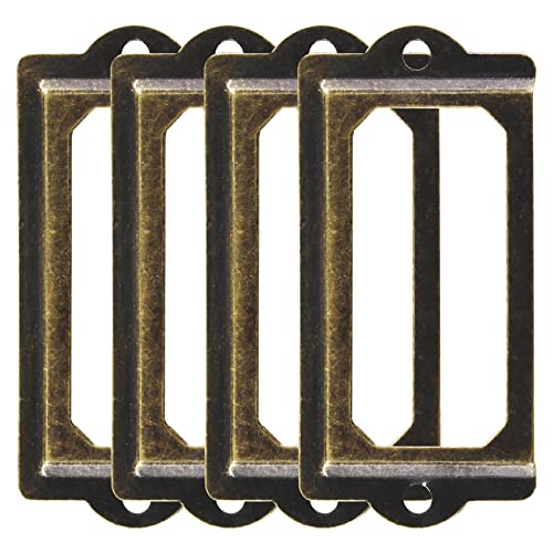 Suiwotin 30 Stück Metall-Etikettenhalter, Retro-Bronze-Metall-Bibliotheksanhänger, Aktenschubladen-Etikettenhalter, Schraubschrank, Regalanhänger, Namensschild, Etikettenhalter (70 mm x 33 mm) von suiwotin