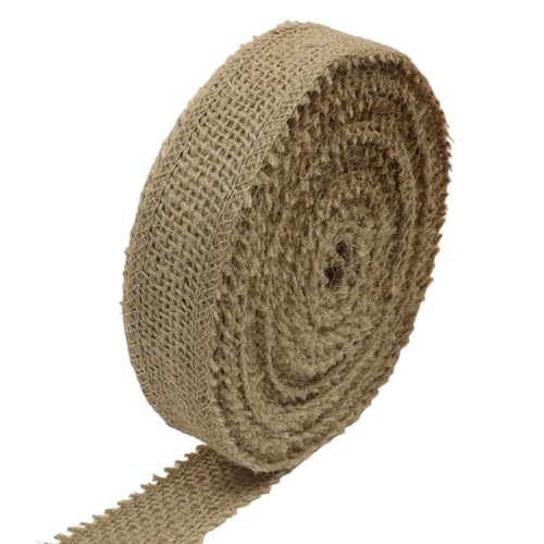 suiwotin 2,5 cm breite natürliche Jute-Stoffrolle – 9,1 m Juteband für Geschenkverpackungen, Hochzeitsdekorationen, rustikales Handwerk, Kränze und Heimdekoration (2,5 cm breit) von suiwotin