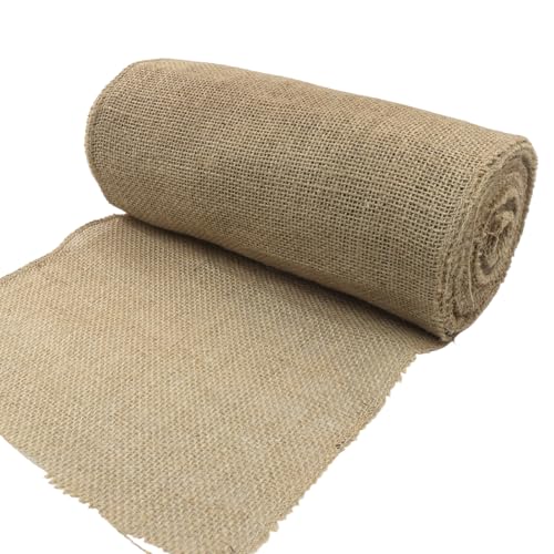 suiwotin 25,4 cm breite natürliche Jute-Stoffrolle, 9,1 m Juteband für Geschenkverpackungen, Hochzeitsdekorationen, rustikales Handwerk, Kränze und Heimdekoration (25 cm breit) von suiwotin