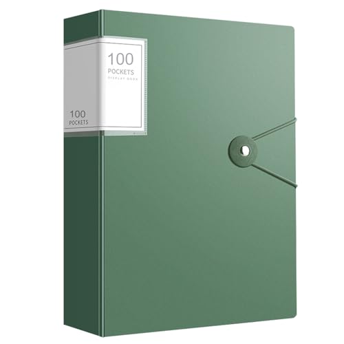 A4 Sichtbuch mit Klarsichthüllen, 100 Taschen Mappe mit Klarsichthüllen A4 Kunstpräsentationsbuch, Ordner mit Folien Projektordner für Einzelpersonen, Schule & Büros (Grün) von sukevitor