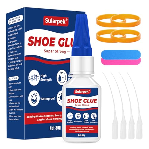 Sularpek Schuhsohlen Kleber, 30 g Schuhkleber Extra Stark Wasserfest, Sofort-Schuhkleber mit Anti-Austrocknungs-Spitze, Schuh Kleber für Sneakers, Sohlen, Stiefel, Sandalen, High Heels und Leder Sularpek Schuhsohlen Kleber, 30 g Schuhkleber Extra Stark Wasserfest, Sofort-Schuhkleber mit Anti-Austrocknungs-Spitze, Schuh Kleber für Sneakers, Sohlen, Stiefel, Sandalen, High Heels und Leder von sularpek