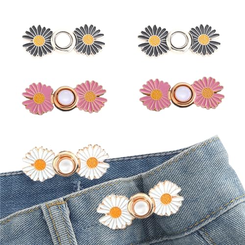 6 Stück Hosenknöpfen Versteller, Knöpfe Hosen Enger Machen,Hosenpin Hosenbund Enger Machen,Hosenpin Kein Nähen Jeansknöpfe Für Lockere Jeans, Daisy Blumenhosen, Bundknöpfe 6 Stück Hosenknöpfen Versteller, Knöpfe Hosen Enger Machen,Hosenpin Hosenbund Enger Machen,Hosenpin Kein Nähen Jeansknöpfe Für Lockere Jeans, Daisy Blumenhosen, Bundknöpfe von sundrerfect