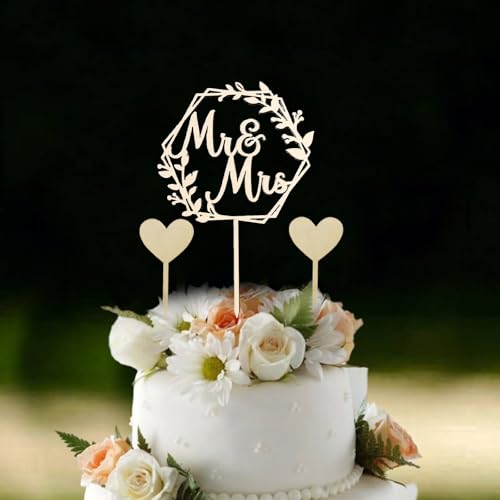 Hochzeitstorte Deko Holz "Mr und Mrs" Tortenstecker + 2 beschreibbare Herz Topper - Personalisiertes Kuchendekoration für Hochzeiten, Verlobungen und mehr Hochzeitstorte Deko Holz "Mr und Mrs" Tortenstecker + 2 beschreibbare Herz Topper - Personalisiertes Kuchendekoration für Hochzeiten, Verlobungen und mehr von sundrerfect