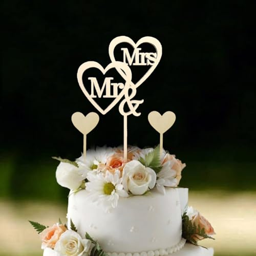 Holz Cake Topper Hochzeit, Mr & Mrs Deko für Hochzeitstorten, Liebe Tortendeko, Wunderschöne Hochzeitsdeko, Tortenstecker für Verlobung, Jubiläum, Brautparty Holz Cake Topper Hochzeit, Mr & Mrs Deko für Hochzeitstorten, Liebe Tortendeko, Wunderschöne Hochzeitsdeko, Tortenstecker für Verlobung, Jubiläum, Brautparty von sundrerfect