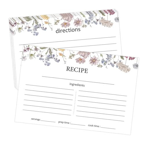 sunepany 50 Stück 10,2 x 15,2 cm Rezeptkarten für Wildblumen, Brautparty, Jäten, Einweihungsfeier, Küche, Weihnachtsgeschenke, weiß liniert, Karteikarten, blanko, Karton, Papier, doppelseitig sunepany 50 Stück 10,2 x 15,2 cm Rezeptkarten für Wildblumen, Brautparty, Jäten, Einweihungsfeier, Küche, Weihnachtsgeschenke, weiß liniert, Karteikarten, blanko, Karton, Papier, doppelseitig von sunepany