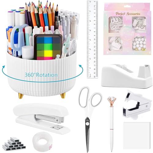 Bürobedarf, Schreibtischzubehör, mit Hefter, Klebebandspender, Heftklammerentferner, Schere, Kugelschreiber, Haftnotizen, transparentes Klebeband, Heftklammern, Schreibtisch-Organizer, Lineal, Ordner Bürobedarf, Schreibtischzubehör, mit Hefter, Klebebandspender, Heftklammerentferner, Schere, Kugelschreiber, Haftnotizen, transparentes Klebeband, Heftklammern, Schreibtisch-Organizer, Lineal, Ordner von suniya