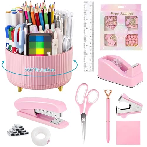 Bürobedarf, Schreibtischzubehör, mit Hefter, Klebebandspender, Heftklammerentferner, Schere, Kugelschreiber, Haftnotizen, transparentes Klebeband, Heftklammern, Schreibtisch-Organizer, Lineal, Ordner Bürobedarf, Schreibtischzubehör, mit Hefter, Klebebandspender, Heftklammerentferner, Schere, Kugelschreiber, Haftnotizen, transparentes Klebeband, Heftklammern, Schreibtisch-Organizer, Lineal, Ordner von suniya