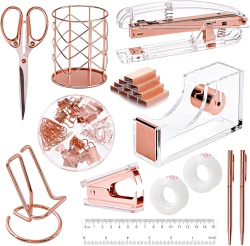 Bürobedarf, Schreibtischzubehör, mit Hefter, Klebebandspender, Stifthalter für Schreibtisch, Heftklammerentferner, Schere, Kugelschreiber, transparentes Klebeband, Heftklammern, Telefonständer, Lineal Bürobedarf, Schreibtischzubehör, mit Hefter, Klebebandspender, Stifthalter für Schreibtisch, Heftklammerentferner, Schere, Kugelschreiber, transparentes Klebeband, Heftklammern, Telefonständer, Lineal von suniya
