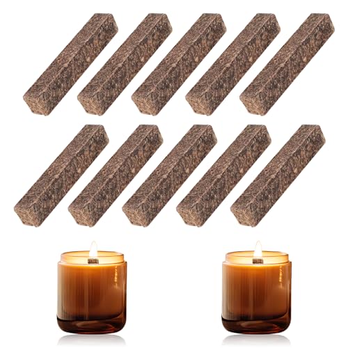 sunnilly 10 Stück Dauerdocht, Dauerdocht für Wachsfresser, Dochte für Teelichter, Kerzenrestefresser Ersatzdocht, Kerzenherstellung (10 * 10 * 90mm) von sunnilly