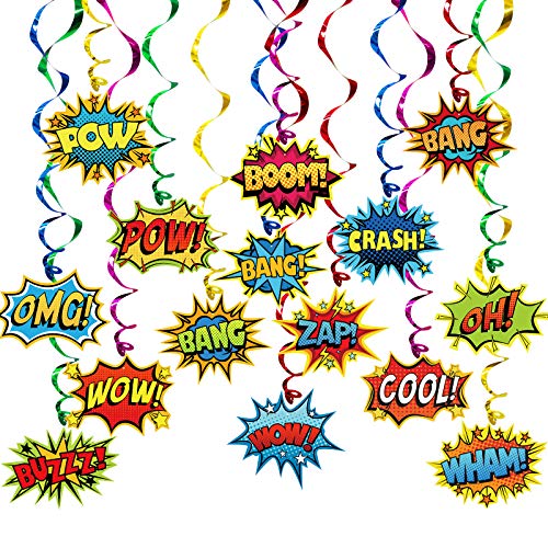 Superhelden-Partyzubehör, Dekorationen, 30 Stück, Folien-Deckenaufhängung, Wirbel, Banner, Dekoration für Kinder und Erwachsene, Modeheld, Geburtstag, Feiern, Party, Events, Babyparty, Raum, Superhelden-Partyzubehör, Dekorationen, 30 Stück, Folien-Deckenaufhängung, Wirbel, Banner, Dekoration für Kinder und Erwachsene, Modeheld, Geburtstag, Feiern, Party, Events, Babyparty, Raum, von sunny seat