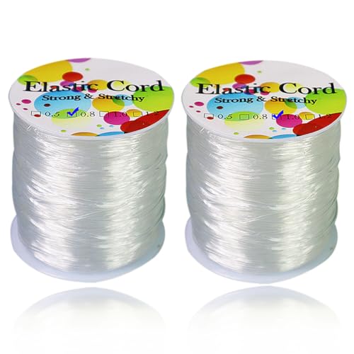 2 Spule Gummiband für Armbänder 0,8mm & 1mm 109 Yard Rund Gummi Elastisches Band für Armbänder Nylonfaden Transparent Reißfest Perlenschnur Elastisch Transparente Perlen Faden Armband Schnur Elastisch 2 Spule Gummiband für Armbänder 0,8mm & 1mm 109 Yard Rund Gummi Elastisches Band für Armbänder Nylonfaden Transparent Reißfest Perlenschnur Elastisch Transparente Perlen Faden Armband Schnur Elastisch von suo long