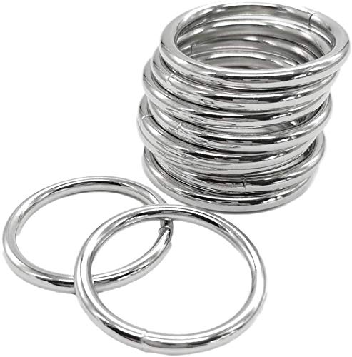 Makramee Ring Metall Schnallen O Ring Metallreifen zur Herstellung von Traumfängern, Makramee-Pflanzenhalter, Taschenriemen, Gürtel, Hundeleine (10 Stück) O Ring Metall 40 mm von suo long