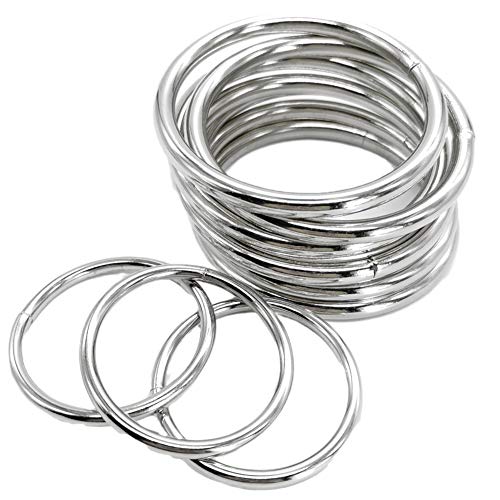 Makramee Ring Metall Schnallen O Ring Metallreifen zur Herstellung von Traumfängern, Makramee-Pflanzenhalter, Taschenriemen, Gürtel, Hundeleine (10 Stück) O Ring Metall 50 mm von suo long