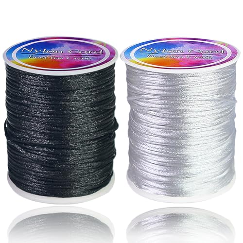 Nylonschnur für Armbänder Schnüre zum Basteln Schwarz+Weißer Satinschnur 1,5mm 219Yard Makramee Bänder Armbänder Selber Machen für Herren,Kinder,Mädchen,Pärchen für Auffädeln Armbänder,Perlen,Kumihimo Nylonschnur für Armbänder Schnüre zum Basteln Schwarz+Weißer Satinschnur 1,5mm 219Yard Makramee Bänder Armbänder Selber Machen für Herren,Kinder,Mädchen,Pärchen für Auffädeln Armbänder,Perlen,Kumihimo von suo long