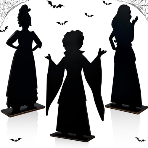 Halloween-Dekorationen, schwarz, Halloween-Hokus, Pokus, Hexe, Silhouette, Holz-Tischaufsätze mit Sockel für Halloween-Party-Dekorationen, Hokus-Pokus, gruselige Silhouette, Holzschilder, Halloween-Dekorationen, schwarz, Halloween-Hokus, Pokus, Hexe, Silhouette, Holz-Tischaufsätze mit Sockel für Halloween-Party-Dekorationen, Hokus-Pokus, gruselige Silhouette, Holzschilder, von suonengongyi