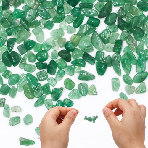 5-8mm 480pcs Naturkristall Unregelmäßige Stein,Perlen zum Auffädeln Kristall Steine Spacer Perlen Naturform Edelsteine für Armbänder Halskette Ohrringe Gartenbau DIY Handgefertigt (Jadegrün) von suruikei