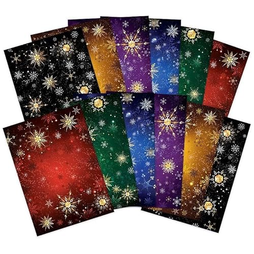 Hunkydory – Entzückende Designer-Karte, Packung enthält 12 Blatt (schimmernde Schneeflocken) von susiebsupplies