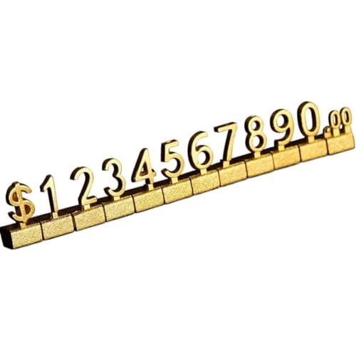 10 Sets Preisschild-Display-Würfel für Schmuck, Preisanzeige, Würfel, Zahlenschild für Verkäufer, Wertgegenstände, Gold, Schmuckanhänger für Einzelhandelspreise, Zink-Ally, (Dollar) von suweisua