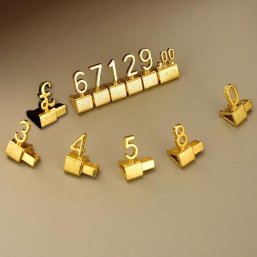 10 Sets Preisschild-Displaywürfel für Schmuck, Preisanzeige, Würfel, Zahlenschild für Verkäufer, Wertgegenstände, Gold, Schmuckanhänger für Einzelhandelspreise, Zink-Ally, (GBP) von suweisua