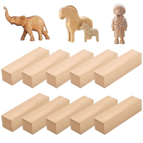 svpfuo 10 Stück Schnitzholz Rohlinge, Lindenholz zum Schnitzen, Holz Schnitzen, Carved Wood Set, Kinder Starter Carved Wood Set, Ideal für Anfänger und Kinder Schnitzen(15 * 2.5 * 2.5CM) von svpfuo
