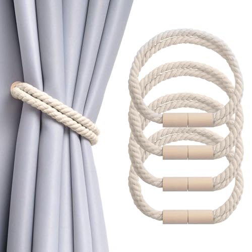 svpfuo 4 Stück Raffhalter für Vorhänge, Vorhang Halter, Gardinenhalter, Magnetische Vorhang Raffhalter, Handgefertigtes, Doppellagiges Baumwollseil, Geeignet für Vorhänge für Zuhause und Büro svpfuo 4 Stück Raffhalter für Vorhänge, Vorhang Halter, Gardinenhalter, Magnetische Vorhang Raffhalter, Handgefertigtes, Doppellagiges Baumwollseil, Geeignet für Vorhänge für Zuhause und Büro von svpfuo