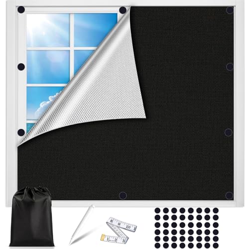 Sonnenschutz Fenster Verdunkelung Magnetisch 300 x 145 cm Dachfenster Verdunkelung 100% lichtundurchlässig, Abnehmbar Verdunklungsstoff Magnetverschluss Verdunklungsfolie für Fenster abdunkeln von swihorab
