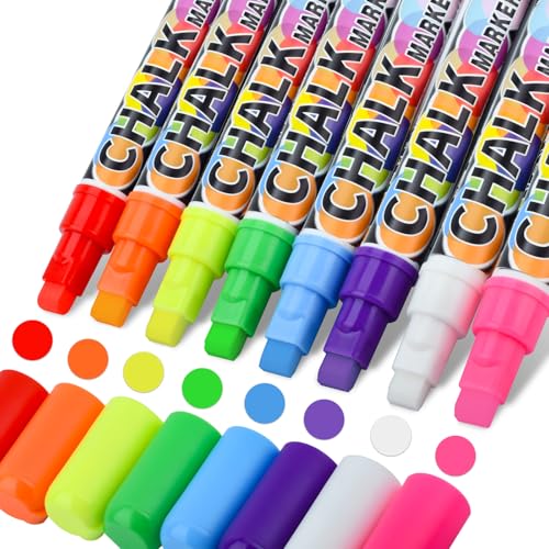 swihorab Kreidestifte Kreidemarker für Tafel, 8 Farben Whiteboard Marker für Fenster Abwaschbar, 10 mm Umkehrbare Spitze, Bunt Fensterstifte Flüssigkreide Neon Kreide Stift für Glas swihorab Kreidestifte Kreidemarker für Tafel, 8 Farben Whiteboard Marker für Fenster Abwaschbar, 10 mm Umkehrbare Spitze, Bunt Fensterstifte Flüssigkreide Neon Kreide Stift für Glas von swihorab