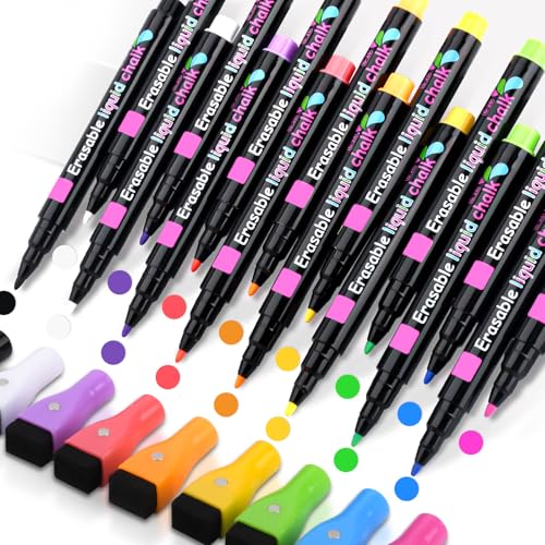 swihorab Whiteboard Marker, 16 Stück Whiteboard Stifte Magnetische, Trocken Abwischbar Marker mit Radierer für Fenster, White board Marker Magnetisch mit Feine Spitze, Geruchsarme Erase Markers von swihorab