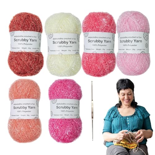 Rasentrimmgarn – Skeins – weiches Garn in mehreren Farben für Strickwaren – Reinigungsgarn aus Plüsch | recycelbares Garn für Badetücher, Geschirrtücher von syayw