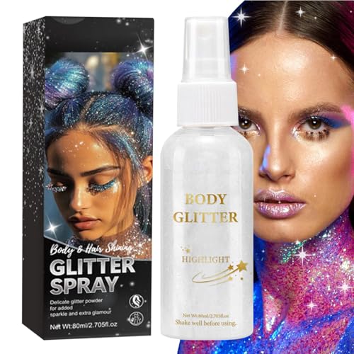 syayw Glitzer-Spray für Haar – glänzendes Haarpuder, Make-up, Fixativ, Zubehör aus losem Puder, langer Halt, für Bälle und Outfits, Dekolleté, Halloween, Weihnachten, Festival, Party und Konzert syayw Glitzer-Spray für Haar – glänzendes Haarpuder, Make-up, Fixativ, Zubehör aus losem Puder, langer Halt, für Bälle und Outfits, Dekolleté, Halloween, Weihnachten, Festival, Party und Konzert von syayw