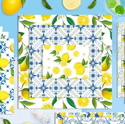 24 Blatt Zitronen-Scrapbook-Papierblöcke, doppelseitig, blau, Blumenmuster, Gelb, Zitronenmuster, Sommer, dekoratives Bastelpapier für Karten, DIY, Verpackung, 30 x 30 cm 24 Blatt Zitronen-Scrapbook-Papierblöcke, doppelseitig, blau, Blumenmuster, Gelb, Zitronenmuster, Sommer, dekoratives Bastelpapier für Karten, DIY, Verpackung, 30 x 30 cm von syihah