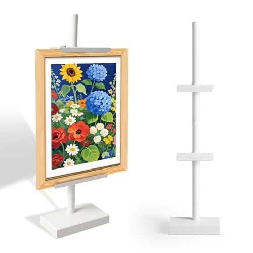 Verstellbarer Tisch-Staffelei-Ständer, Tisch-Bilderrahmen-Ständer bis zu 71,1 cm Höhe, Bilderrahmen-Halter, Tischstaffelei für Display, Metall-Staffelei für Fotos, Kunstwerke, Schilder, Leinwand (weiß von sykart