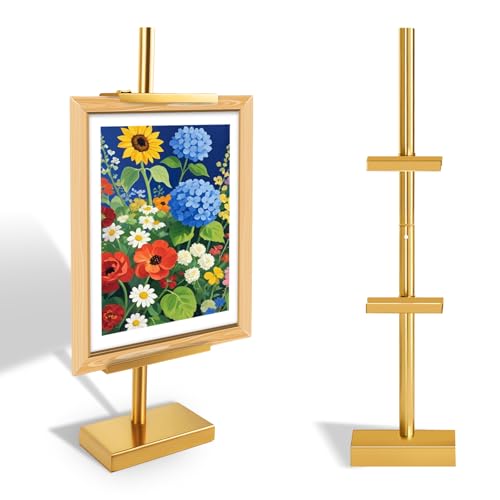 Verstellbarer Tisch-Staffelei-Ständer, Tisch-Bilderrahmen-Ständer bis zu 71,1 cm Höhe, Bilderrahmen-Halter, Tischstaffelei für Display, Metall-Staffelei zum Präsentieren von Fotos, Kunstwerken Verstellbarer Tisch-Staffelei-Ständer, Tisch-Bilderrahmen-Ständer bis zu 71,1 cm Höhe, Bilderrahmen-Halter, Tischstaffelei für Display, Metall-Staffelei zum Präsentieren von Fotos, Kunstwerken von sykart