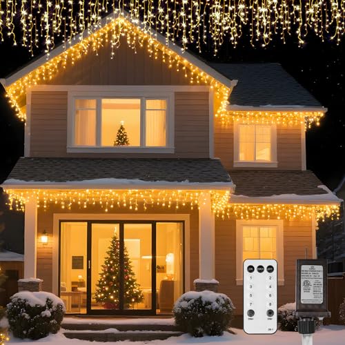 sylvwin Eiszapfen Lichterkette Außen 6M,200 LEDs,8 Modi,Anschließbare Weihnachtsbeleuchtung, Außendekoration,Eiszapfen Lichterkette für Zuhause,Dachtraufendeko,Feiertag Gartenparty sylvwin Eiszapfen Lichterkette Außen 6M,200 LEDs,8 Modi,Anschließbare Weihnachtsbeleuchtung, Außendekoration,Eiszapfen Lichterkette für Zuhause,Dachtraufendeko,Feiertag Gartenparty von sylvwin