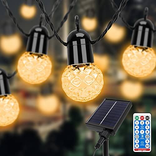 sylvwin G40 Lichterkette Außen,15M 25 LED 8 Modi Solarlichterkette LED Outdoor Lichterkette, Lichterkette Glühbirnen für Garten,Bäume,Hof,Patio,Party,Zimmer,Hochzeit(USB-Aufladung unterstützen) von sylvwin