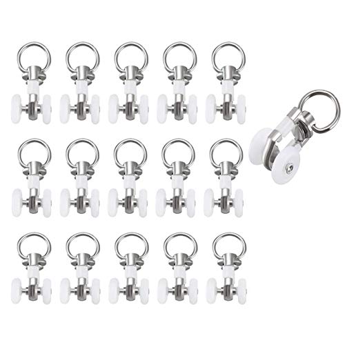 Gardinenrollen, 1,4 cm Durchmesser, Kunststoff, Doppelräder, Träger Vorhangschienen, Gleitgleiter für Fenster, Duschvorhangschienen, 20 Stück Gardinenrollen, 1,4 cm Durchmesser, Kunststoff, Doppelräder, Träger Vorhangschienen, Gleitgleiter für Fenster, Duschvorhangschienen, 20 Stück von sysoon