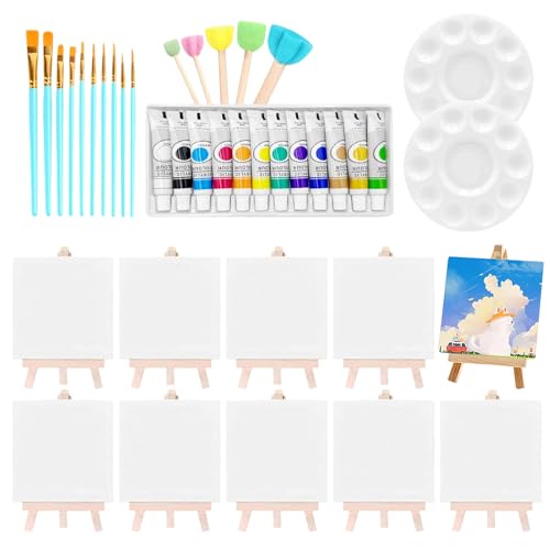 Leinwand und Lack -Set - Acrylfarben -Kit, Waschkunstzubehör | 10-teilige Leinwandstreifen für für Erwachsene Mädchen, Hausmalereien, Klassenzimmer im Freien, und Paintss-Set Leinwand und Lack -Set - Acrylfarben -Kit, Waschkunstzubehör | 10-teilige Leinwandstreifen für für Erwachsene Mädchen, Hausmalereien, Klassenzimmer im Freien, und Paintss-Set von szaluyk