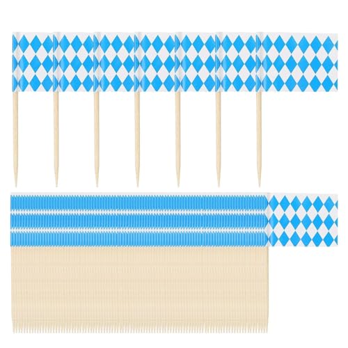 Oktoberfest Cupcake Flags | 100pcs Bayerische Zahnstocherflaggen für Cocktail, Obst, Vorspeisen und Food -Tags | Party -Picks für Bierfestival, Sportveranstaltungen, Familienversammlungen und Feierlic Oktoberfest Cupcake Flags | 100pcs Bayerische Zahnstocherflaggen für Cocktail, Obst, Vorspeisen und Food -Tags | Party -Picks für Bierfestival, Sportveranstaltungen, Familienversammlungen und Feierlic von szaluyk