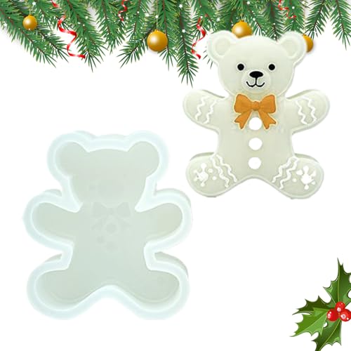 Weihnachts Silikonformen, Bären Kerzenformen, Antihaft Backform Einfaches Entformen für Fondant Schokolade Kerzenwachs Cupcake Deko von szaluyk