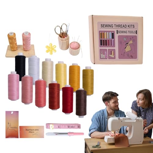 szaluyk Nähgarn Set, 53 teilige Bunte Nähmaschinengarn Kollektion Baumwolle Polyester, Nähzubehör für Nähen Sticken Quilten Handarbeit Kreative Projekte Haushalt Reise Schule Anfänger Erwachsene & szaluyk Nähgarn Set, 53 teilige Bunte Nähmaschinengarn Kollektion Baumwolle Polyester, Nähzubehör für Nähen Sticken Quilten Handarbeit Kreative Projekte Haushalt Reise Schule Anfänger Erwachsene & von szaluyk