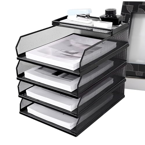 szaluyk Papierablage Organizer für den Schreibtisch – Metallgeflecht, mehrstöckig, stapelbar, vertikale Aktenordner, Dokumentenhalter für Notizbuch, Bücherregale, Schublade, Arbeit, Männer, Frauen szaluyk Papierablage Organizer für den Schreibtisch – Metallgeflecht, mehrstöckig, stapelbar, vertikale Aktenordner, Dokumentenhalter für Notizbuch, Bücherregale, Schublade, Arbeit, Männer, Frauen von szaluyk