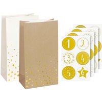 Adventskalender-Set "Goldene Punkte" - Groß Adventskalender-Set "Goldene Punkte" - Groß von Heyda