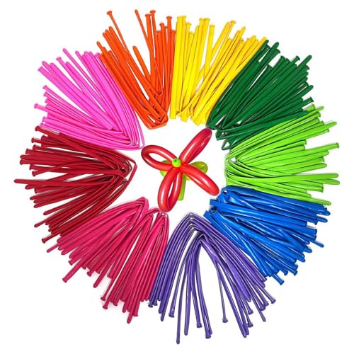 Magic Modellierballons Lange Bunte Ballons Bunt Lange Verdrehen Ballons Long Magic Modellier Luftballon Modellierung Für Veranstaltungen Dekoration/Partys/Hochzeiten 100 Stück (I) von szvbofueck
