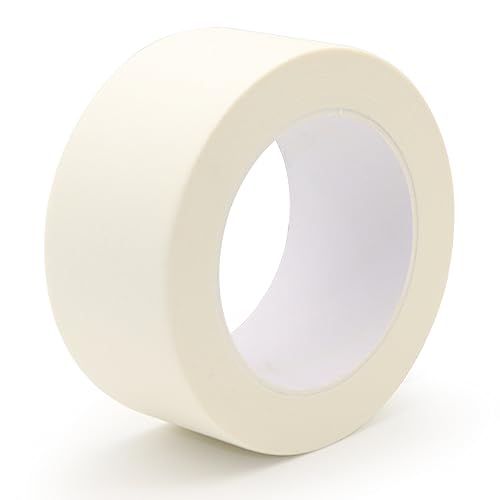 szwilnis Breites Abdeckband beige und weiß, Allzweck-Klebeband für Hauswandfarbe, Gebäude, Schulschreibwaren, Etikettierung, Kantenbearbeitung, 5,1 cm x 49,7 m von szwilnis