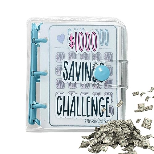 tacery Spar-Challenge-Ordner | Mini-Ordner-Spar-Challenge - Haushaltsbuch mit Geldumschlägen, wiederverwendbares Budget-Spar-Challenge-Buch für Zuhause, Schule von tacery