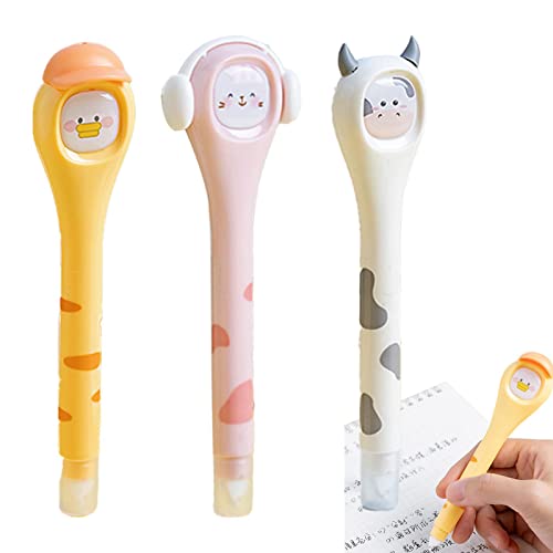 tacery Whiteout Tape Pen, Set Cartoon White Correction Tape Pen - White Out Tape Correction Writing Pen Eraser for Students Cute School Supplies von tacery