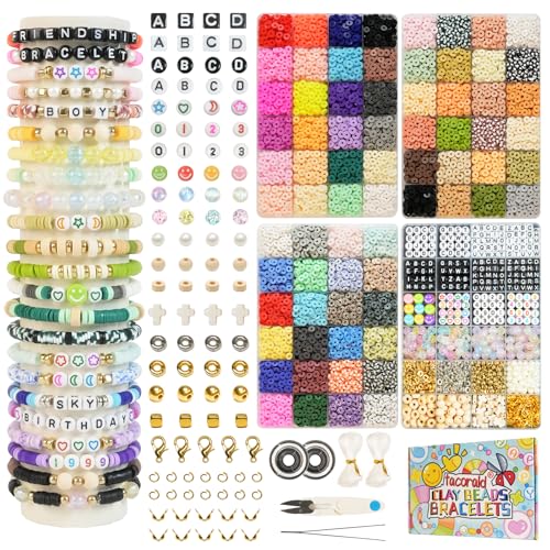 tacorald 23000 Perlen für Armbänder Clay Perlen Set, Perlen zum Auffädeln mit 416 Buchstaben in 72 Farben, Freundschaftsarmbänder Bastelset Geschenk für Teenager Mädchen Kunsthandwerk Konzert tacorald 23000 Perlen für Armbänder Clay Perlen Set, Perlen zum Auffädeln mit 416 Buchstaben in 72 Farben, Freundschaftsarmbänder Bastelset Geschenk für Teenager Mädchen Kunsthandwerk Konzert von tacorald